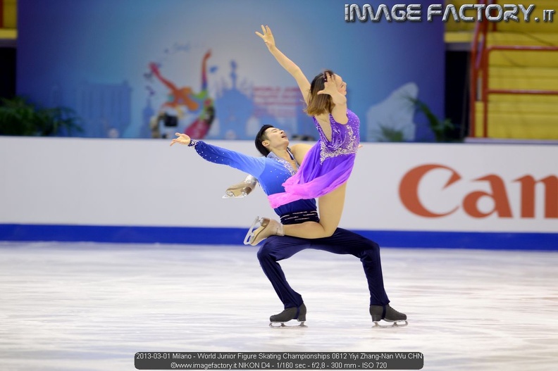 2013-03-01 Milano - World Junior Figure Skating Championships 0612 Yiyi Zhang-Nan Wu CHN.jpg